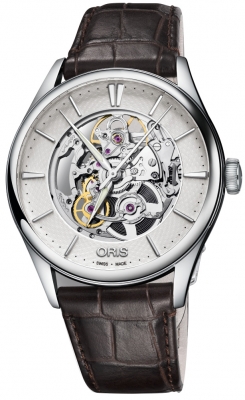 Buy this new Oris Artelier Skeleton 01 734 7721 4051-07 5 21 65FC mens watch for the discount price of £1,785.00. UK Retailer.